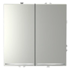 Изображение Проходной переключатель встраиваемый VOLTUM S70 двухклавишный с подсветкой 10А (сталь)